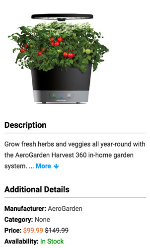 AeroGarden Harvest 360 with Gourmet Herb Seed Pod Kit, Black 