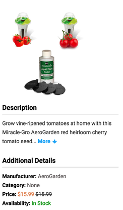 Miracle-Gro AeroGarden Red Heirloom Cherry Tomato 6-Pod Seed Kit, Multicolor